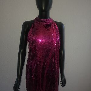 Ann Taylor Fuchsia Sequin Mini Dress